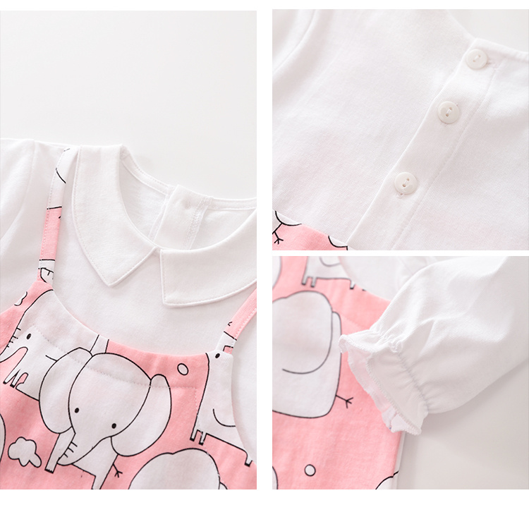 YIERYING Rosa Elefant Langarm Body