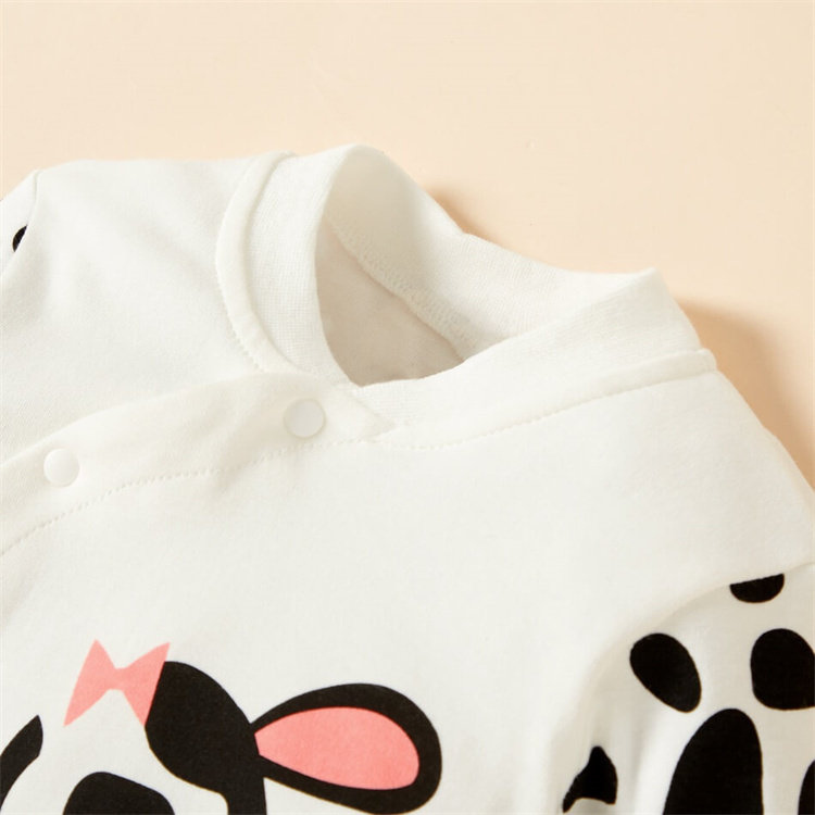 Lenbay Baby Langarm Jumpsuit aus Bio Baumwolle mit Kuh Print