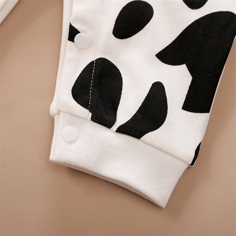Lenbay Baby Langarm Jumpsuit aus Bio Baumwolle mit Kuh Print
