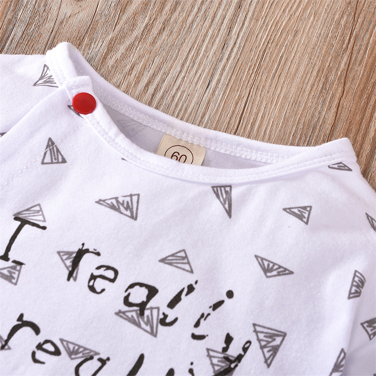 Qidehao Bio Baumwolle Buchstabe Langarm Bodysuit