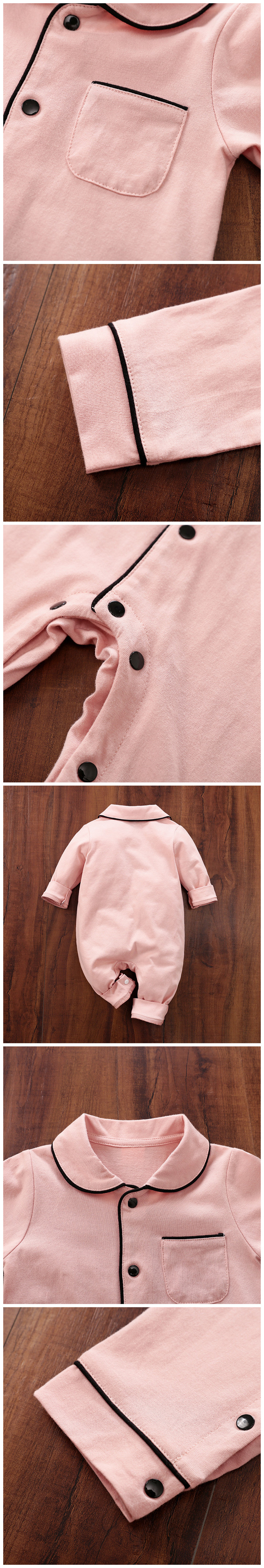Qidehao Baby Body aus Baumwolle mit langen Ärmeln