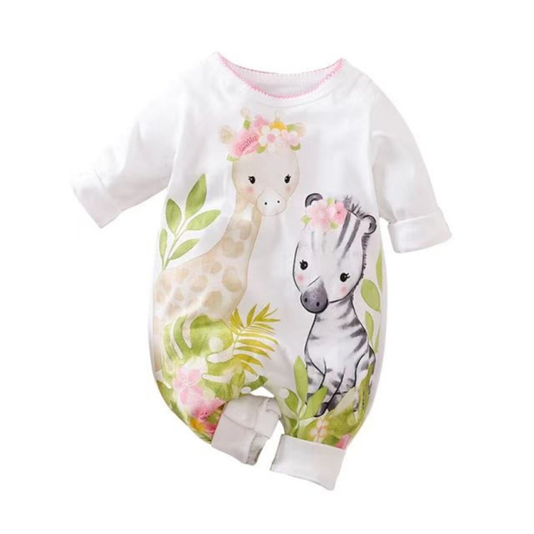 Yierying Netter Cartoon Giraffe Baby Pyjamas einteiliger Anzug