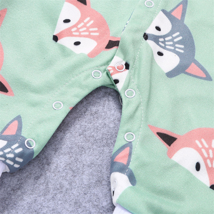 Dear Fubao Cute Fox Print Baby Kapuze Bodysuit