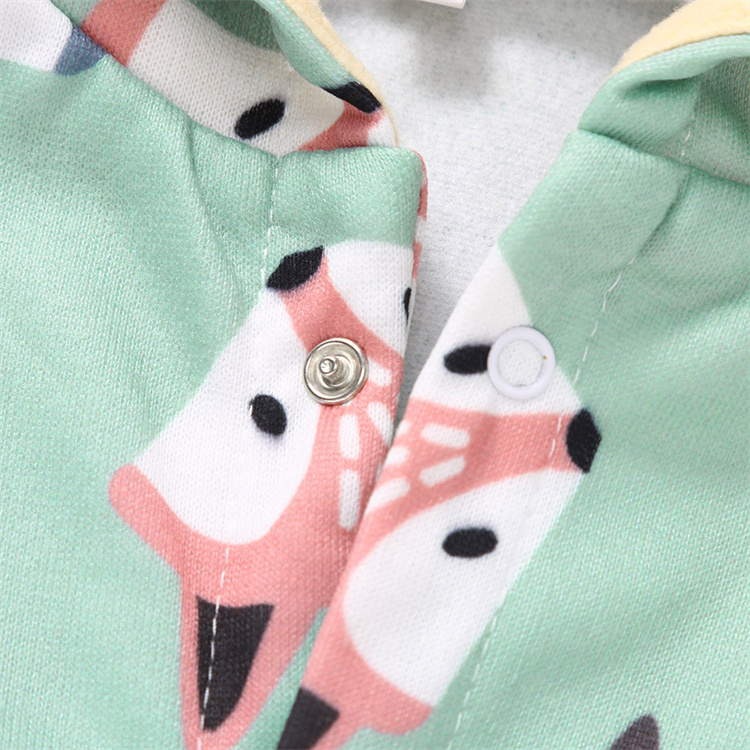 Dear Fubao Cute Fox Print Baby Kapuze Bodysuit