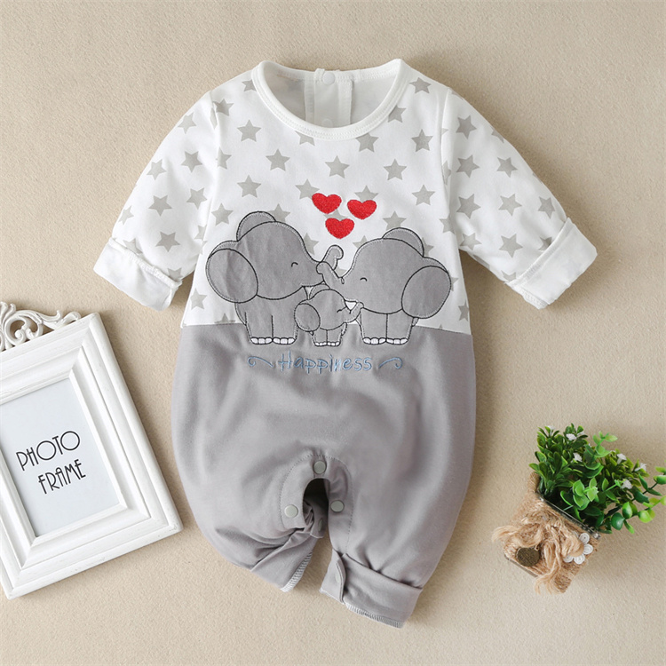 Hao Baby Cartoon Baby Elefant Walksuit